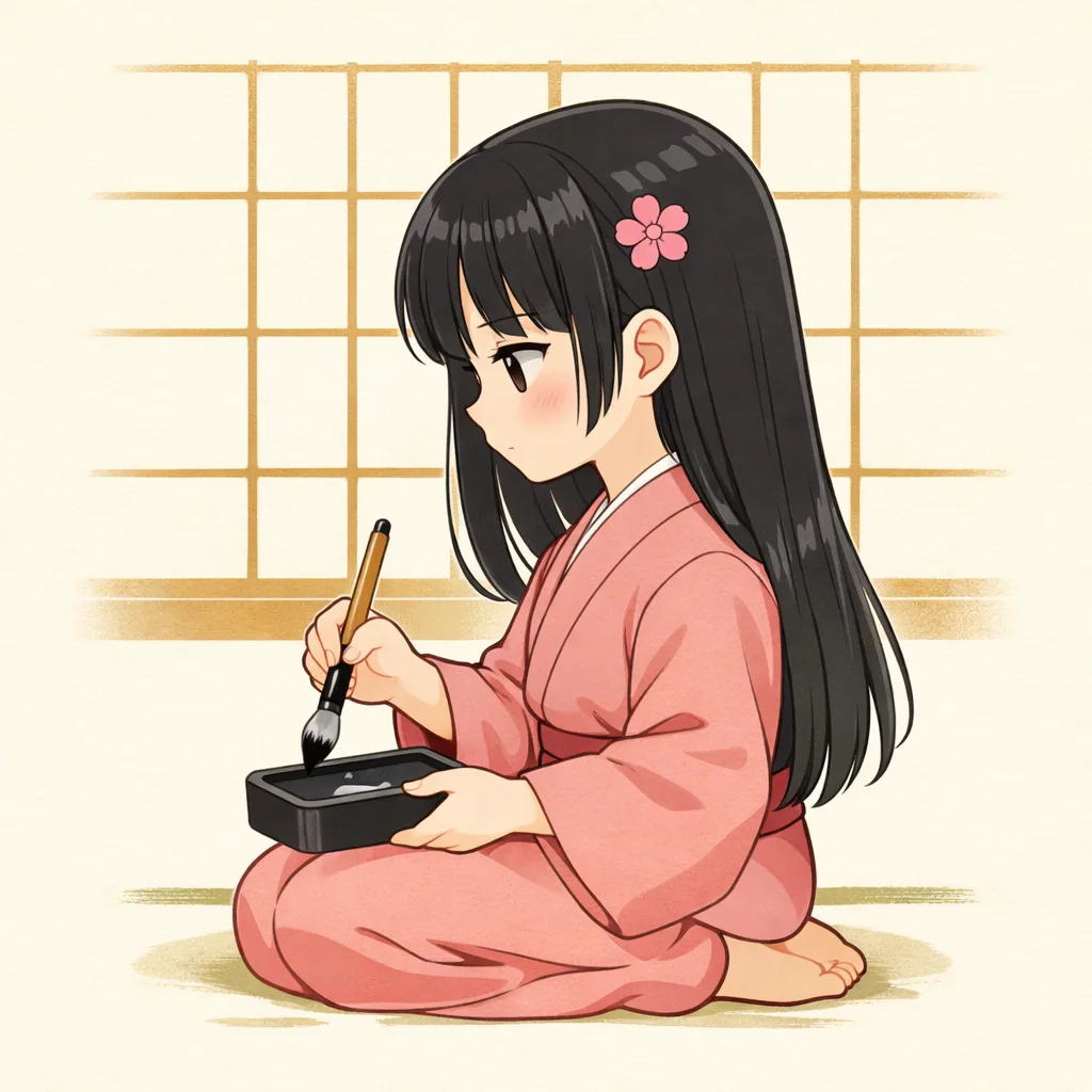詩織ちゃんの、はじめての書道